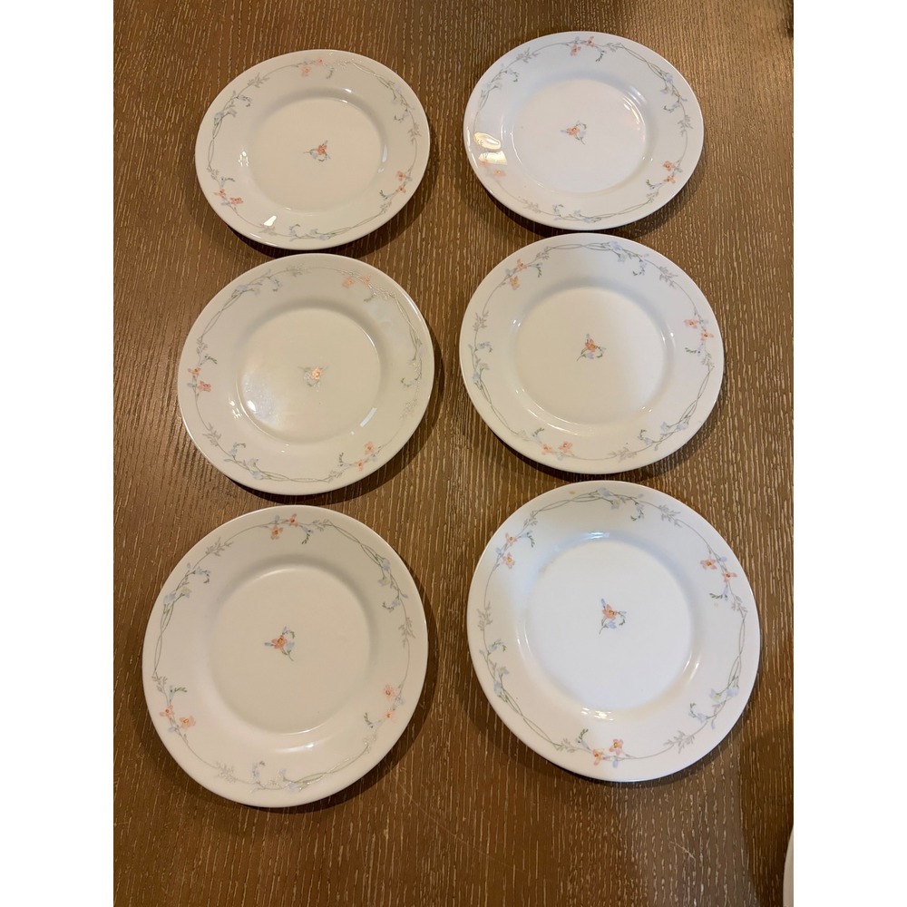 Arcopal Odessa Milk Glass Salad Plate 7.75" Dainty Floral Set Of 6 Cottagecore